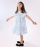 Kurzärmeliges Kinder-Kleid aus bedruckter Baumwolle blau MARSHMALLOW/ PORCELANA