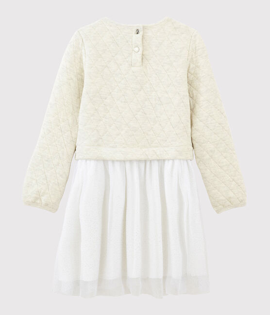 Langärmeliges Kinderkleid für Mädchen beige MONTELIMAR CHINE