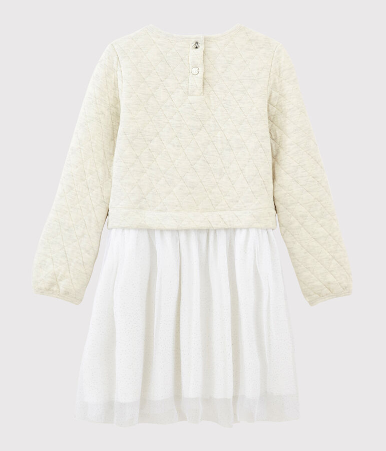 Lang&auml;rmeliges Kinderkleid f&uuml;r M&auml;dchen beige