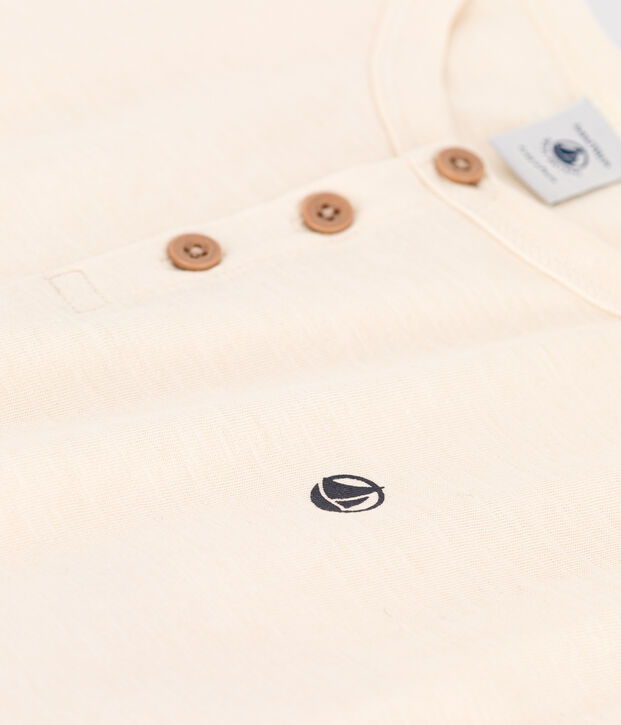 Kurz&auml;rmeliges Kinder-T-Shirt aus Baumwolle f&uuml;r Jungen naturfarben