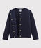 Kinder-Cardigan aus Doppeljersey Mädchen blau SMOKING