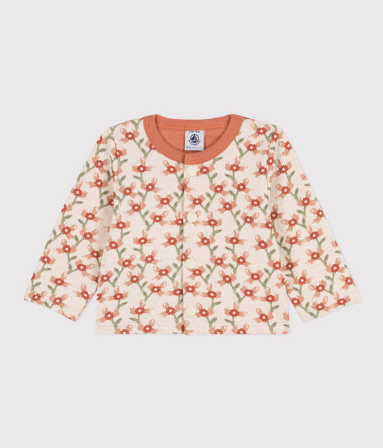 Baby-Cardigan aus gestepptem Doppeljersey mit Aufdruck weiss AVALANCHE/ MULTICO