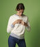 Sweatshirt aus Molton Damen weiss MARSHMALLOW