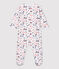 Baby-Strampler aus Molton und Bio-Baumwolle mit Paris-Motiv weiss MARSHMALLOW/weiss MULTICO