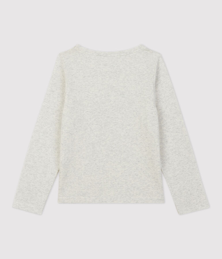 Lang&auml;rmeliges Kinder-T-Shirt aus Baumwolle f&uuml;r M&auml;dchen beige MONTELIMAR CHINE