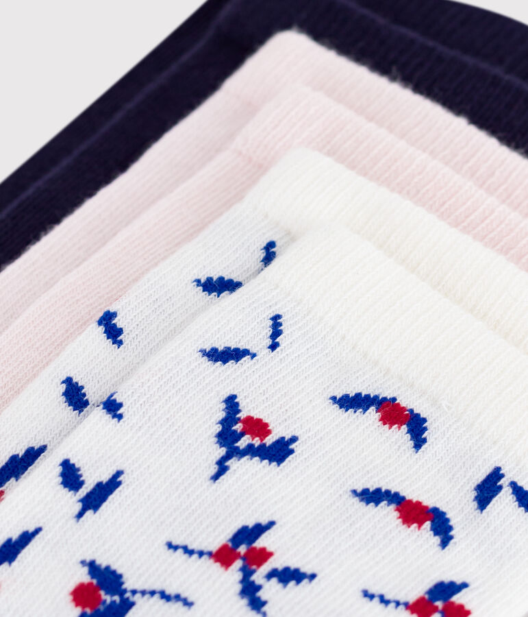 3er-Set Kinder-Kniestr&uuml;mpfe aus Baumwolle mit Blumenmotiv vielfarbig