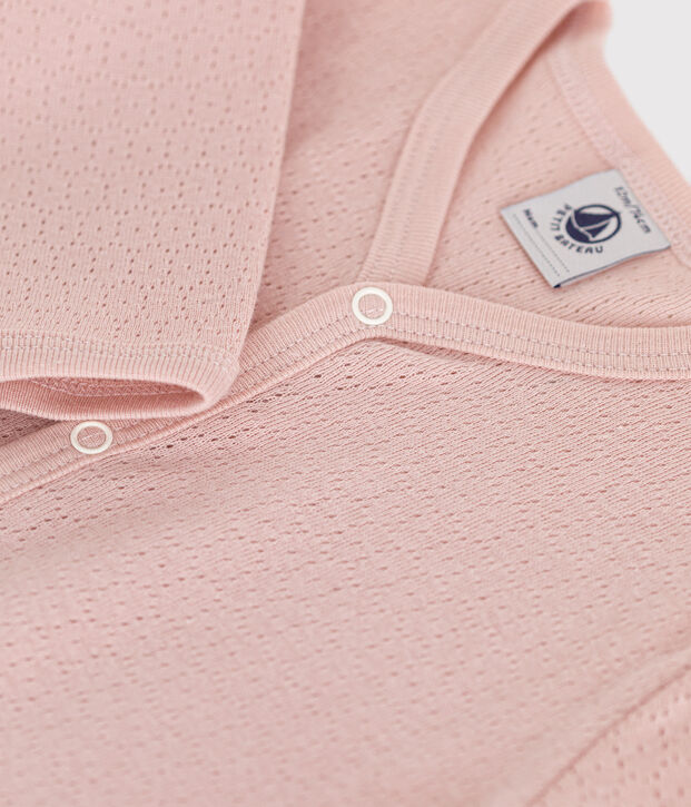 Baby-Pyjama ohne F&uuml;&szlig;e aus Baumwolle rosa