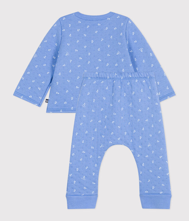 2-teiliges Baby-Set aus Baumwolle blau/weiss