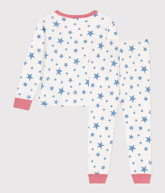 Kinder-Pyjama aus Baumwolle mit Sternen-Motiv weiss MARSHMALLOW/blau ALASKA