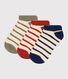 3er-Set gestreifte Kindersocken aus Baumwolljersey