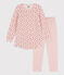 Kinder-Nachthemd und -Leggings aus Nicki und Baumwolle mit Blumenmotiv für Mädchen rosa SALINE/weiss MULTICO