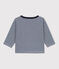 Langärmeliges Baby-T-Shirt aus Doppeljersey mit Ringelstreifen blau MEDIEVAL/ MONTELIMAR