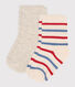 2er-Set Baby-Socken aus Baumwolle mit Streifen