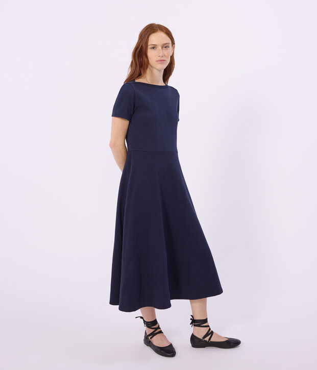 Langes Damen-Kleid aus Baumwolle SMOKING