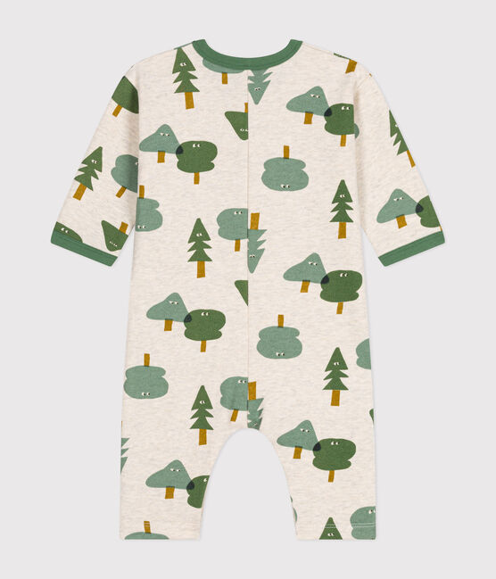 Langer Baby-Overall aus Molton beige MONTELIMAR/weiss MULTICO