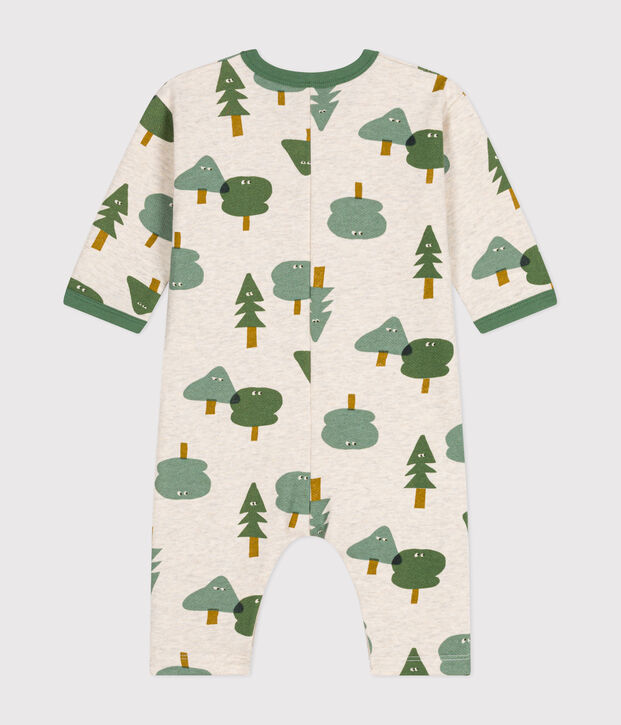 Langer Baby-Overall aus Molton beige/vielfarbig