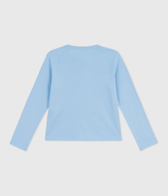 Kinder-Cardigan aus einfarbiger Baumwolle blau FLO