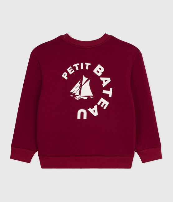 Kinder-Sweatshirt aus einfarbiger Baumwolle AMARANTE