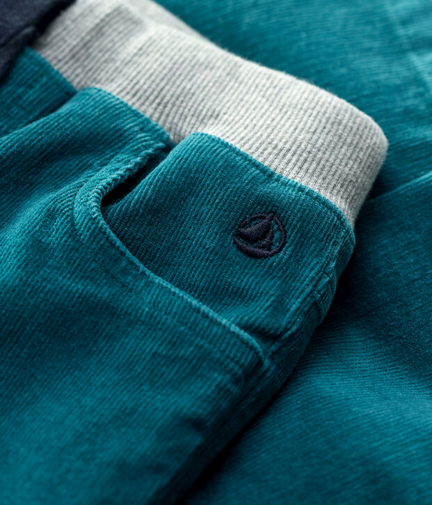 Fluwelen broek kinderen jongens gr&uuml;n