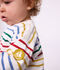 Baby-Streifenshirt Marini&egrave;re aus Baumwolle weiss/vielfarbig