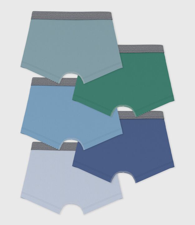 Set Kinder-Boxershorts aus einfarbiger Baumwolle vielfarbig