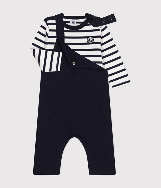 Baby-Latzhose und Streifenshirt aus dichtem Jersey variante 1