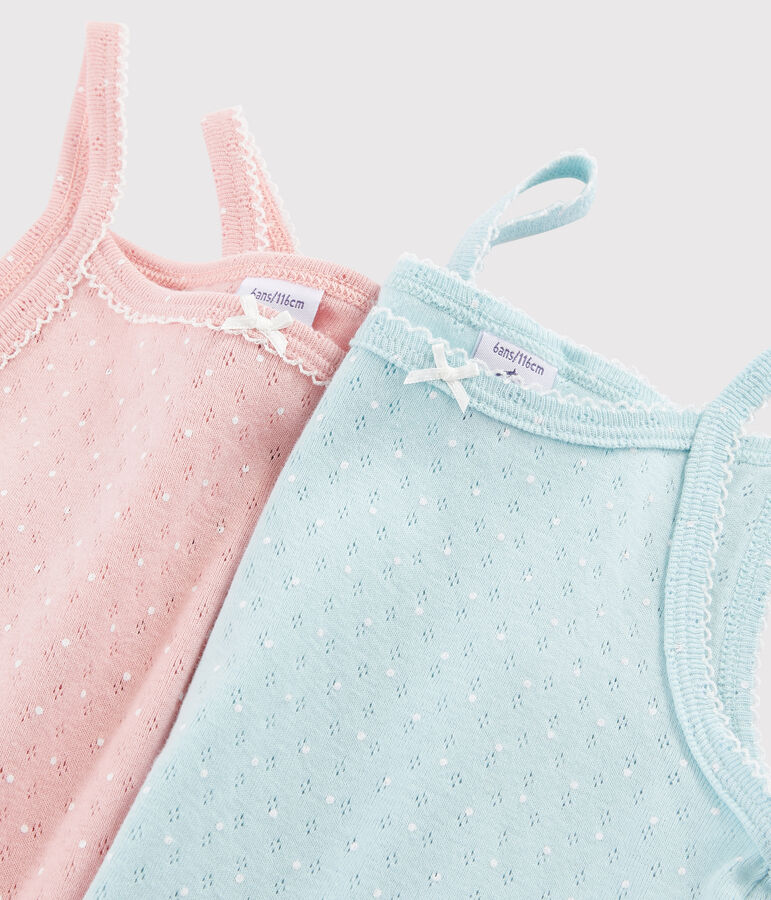 2er-Set Tr&auml;gerhemden mit Lochmuster f&uuml;r kleine M&auml;dchen variante 1