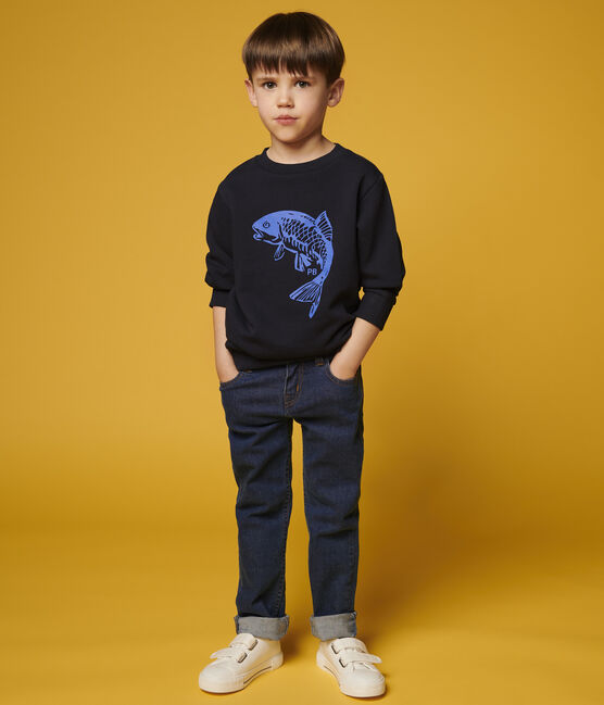 Kinder-Sweatshirt aus Molton für Jungen blau SMOKING