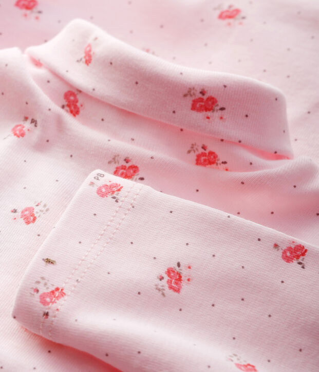 Lang&auml;rmeliger Baby-Body mit Rollkragen, Unisex rosa/rosa