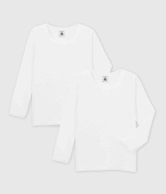 2er-Set langärmelige weiße T-Shirts für Mädchen variante 1
