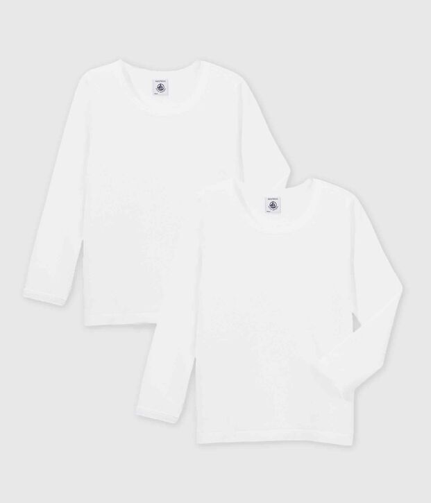 2er-Set lang&auml;rmelige wei&szlig;e T-Shirts f&uuml;r M&auml;dchen vielfarbig
