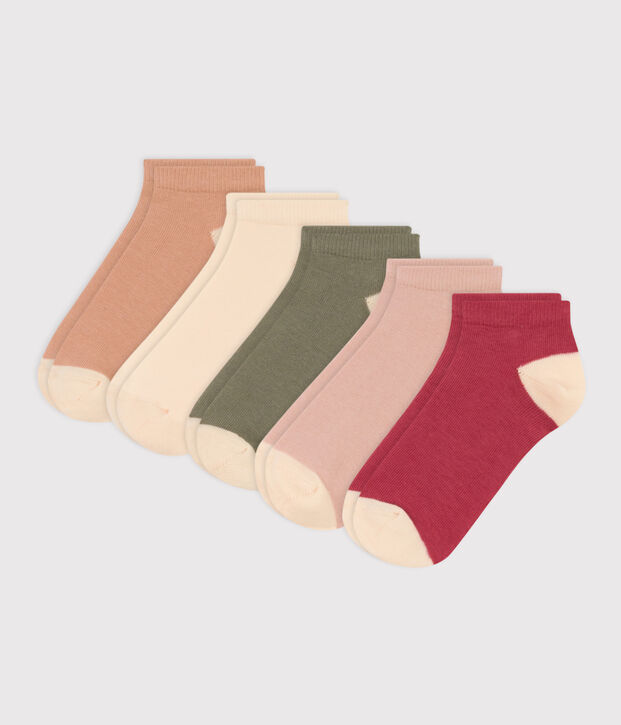5er-Set einfarbige Kindersocken aus Baumwolljersey vielfarbig