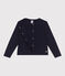 Kinder-Cardigan aus einfarbiger Baumwolle blau SMOKING