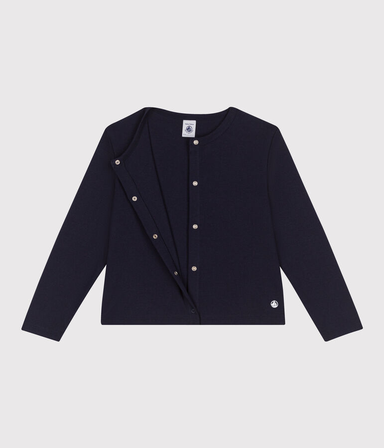 Kinder-Cardigan aus einfarbiger Baumwolle blau