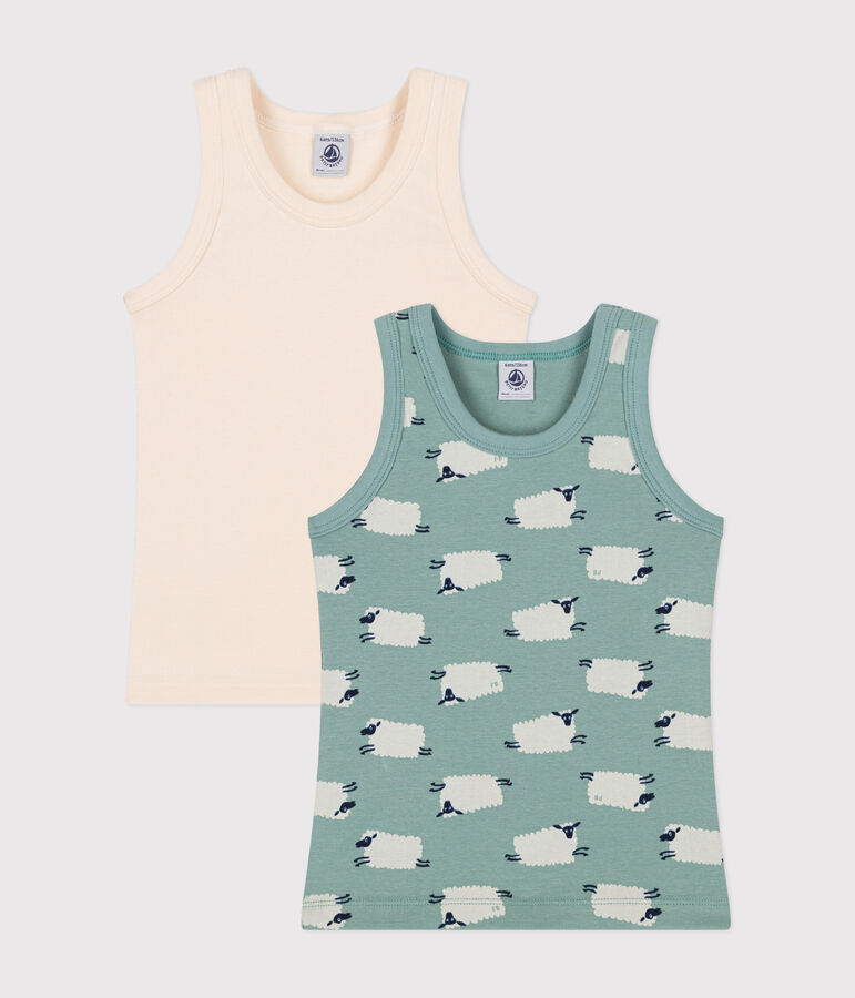 2er-Set Kinder-Unterhemden aus Baumwolle mit Schafmotiv variante 1