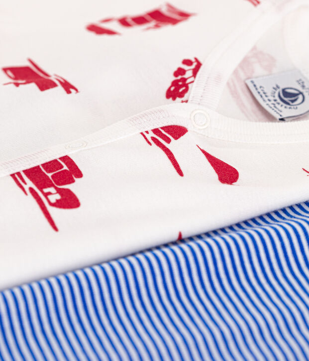 2er-Set Baby-Kurzoveralls aus Baumwolle, mit Hafenmotiv vielfarbig