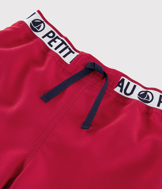 Kinder-Badeshorts aus recyceltem Material für Jungen rot TERKUIT