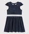Kurzärmeliges Kinderkleid für Mädchen blau SMOKING