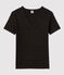 T-Shirt L’ICONIQUE mit V-Ausschnitt aus Bio-Baumwolle für Damen grau CITY CHINE