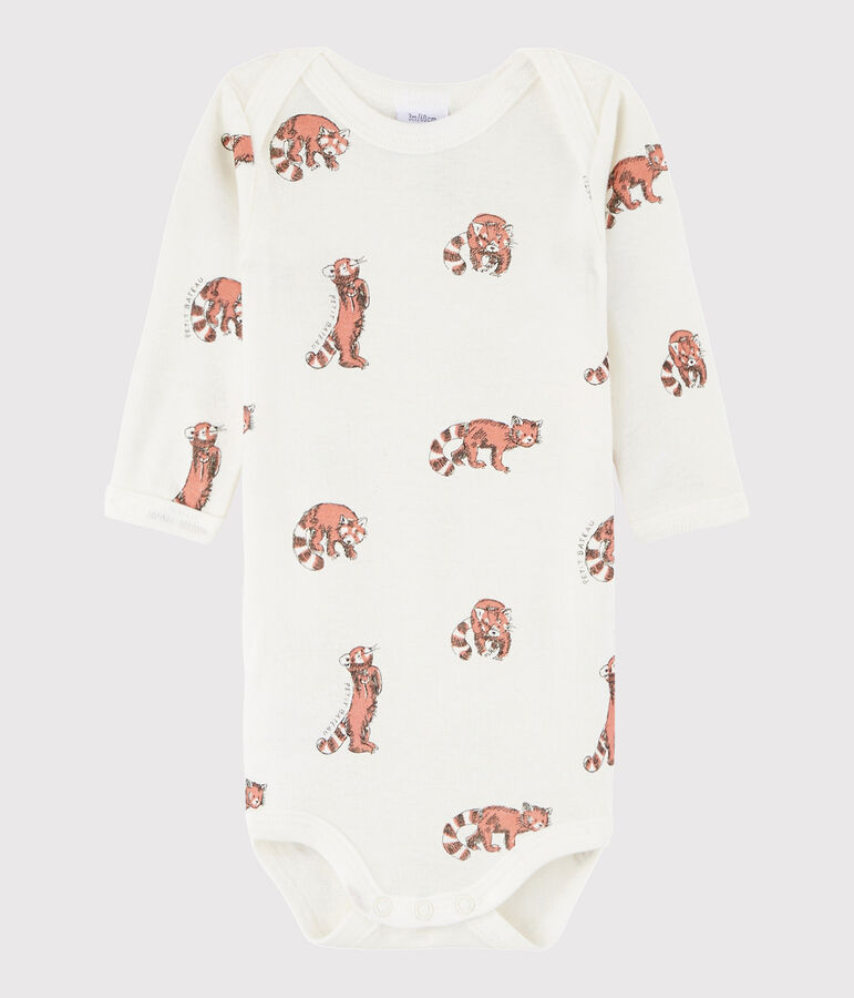 Lang&auml;rmeliger Baby-Body M&auml;dchen/Jungen weiss MARSHMALLOW/weiss MULTICO