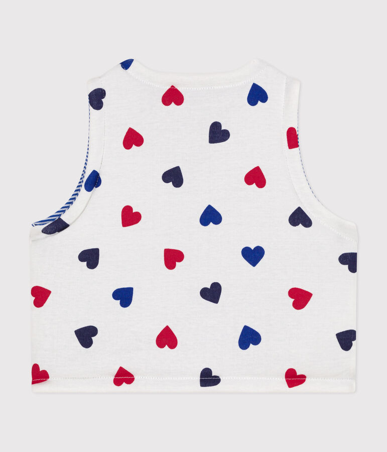 WENDBARE BABY-WESTE AUS BAUMWOLLE weiss/vielfarbig