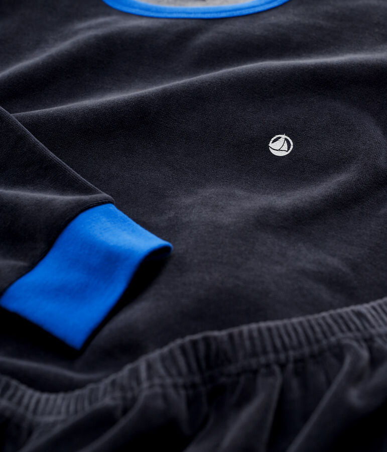 Kinderpyjama aus Nicki f&uuml;r Jungen blau