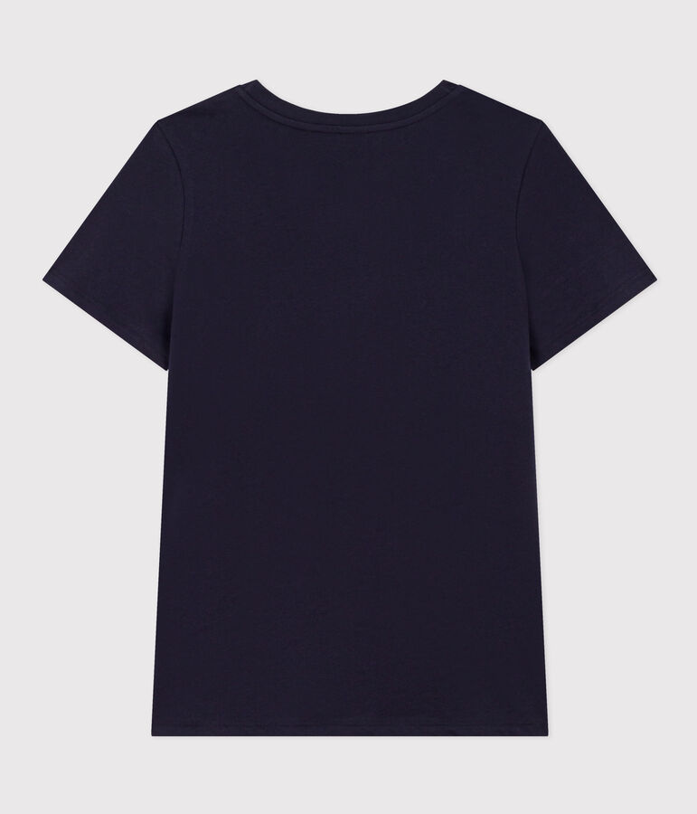 Damen-T-Shirt LE DROIT aus Baumwolle mit Rundhalsausschnitt blau