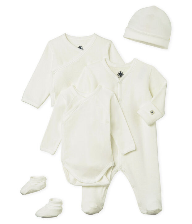 Set mit Geburtsgeschenken aus angerautem, extra warmem Boucl&eacute;-Frottier vielfarbig
