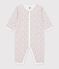 Baby-Baumwollpyjama ohne F&uuml;&szlig;e mit Blumenmuster weiss/vielfarbig