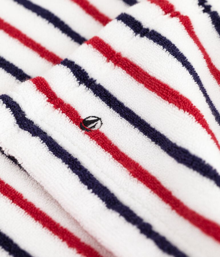 Baby-Badehandtuch aus Frottee mit Streifen weiss/vielfarbig