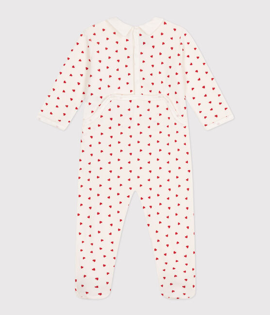 Strampler aus Nicki mit Herzmotiv weiss MARSHMALLOW/rot TERKUIT