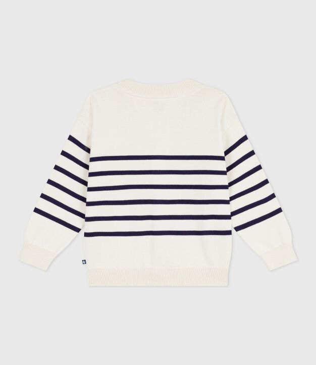 Kinder-Cardigan aus Baumwolle mit Streifen blau/blau