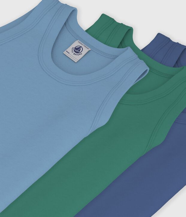 Set Kinder-Unterhemden aus einfarbiger Baumwolle vielfarbig