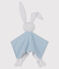 Baby-Kuschelhäschen aus Baumwolle blau ACIER/weiss MARSHMALLOW